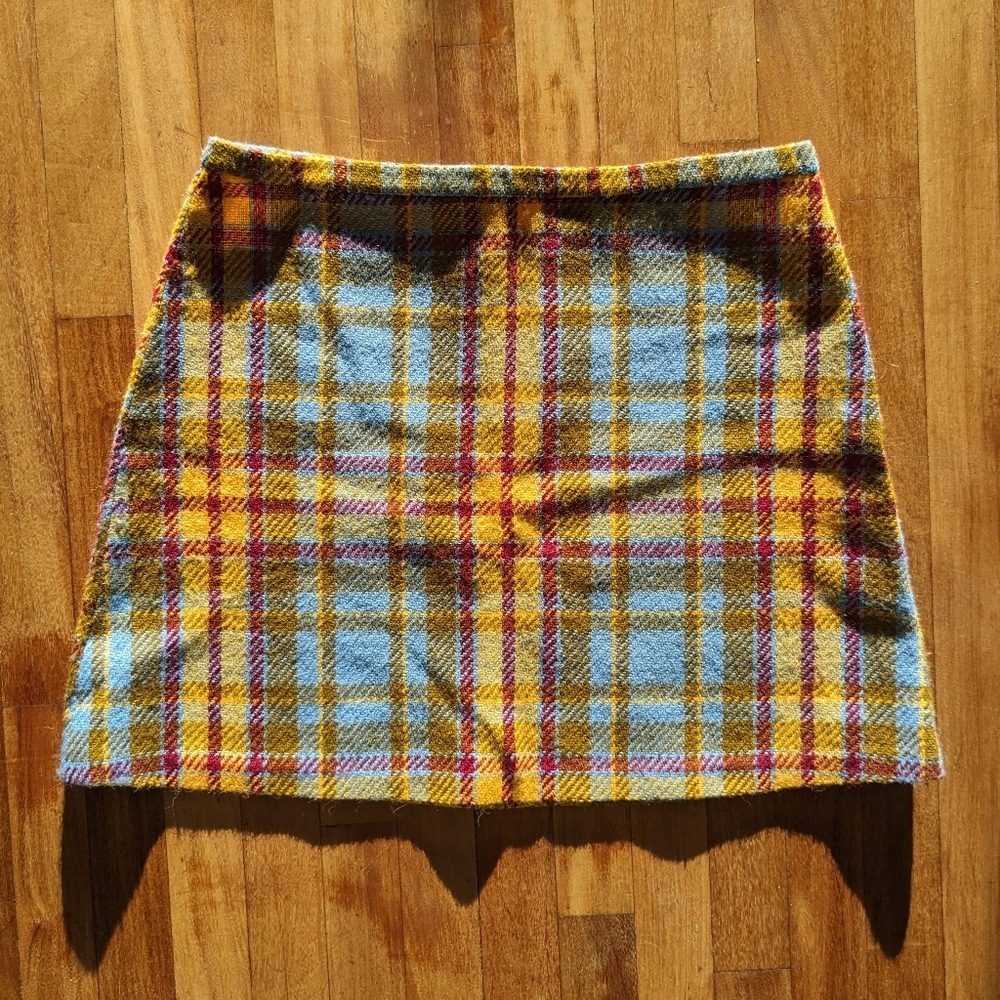 Vintage wool plaid skirt